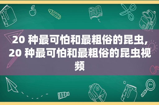 20 种最可怕和最粗俗的昆虫,20 种最可怕和最粗俗的昆虫视频