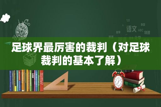 足球界最厉害的裁判（对足球裁判的基本了解）