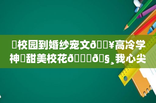 ⛱校园到婚纱宠文🔥高冷学神✘甜美校花🙈🧸我心尖儿的软糯小姑娘🧸顾巧巧🔻傅之昂