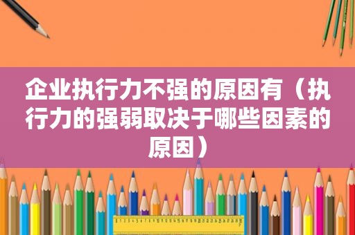 企业执行力不强的原因有（执行力的强弱取决于哪些因素的原因）