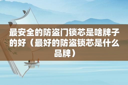 最安全的防盗门锁芯是啥牌子的好（最好的防盗锁芯是什么品牌）