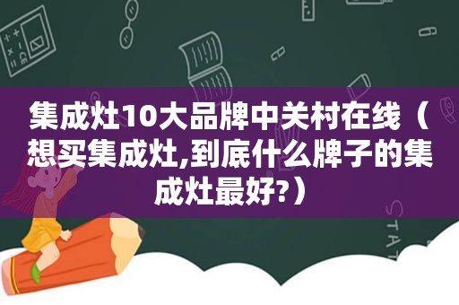 集成灶10大品牌中关村在线（想买集成灶,到底什么牌子的集成灶最好?）