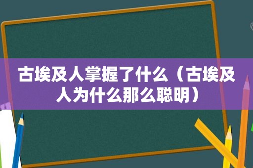 古埃及人掌握了什么（古埃及人为什么那么聪明）