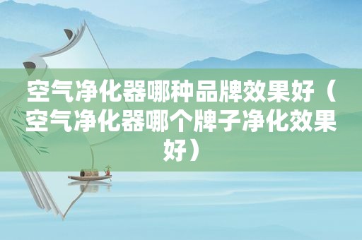 空气净化器哪种品牌效果好（空气净化器哪个牌子净化效果好）