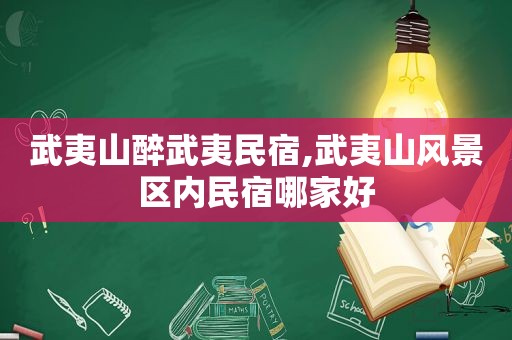 武夷山醉武夷民宿,武夷山风景区内民宿哪家好