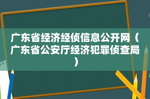 广东省经济经侦信息公开网（广东省公安厅经济犯罪侦查局）