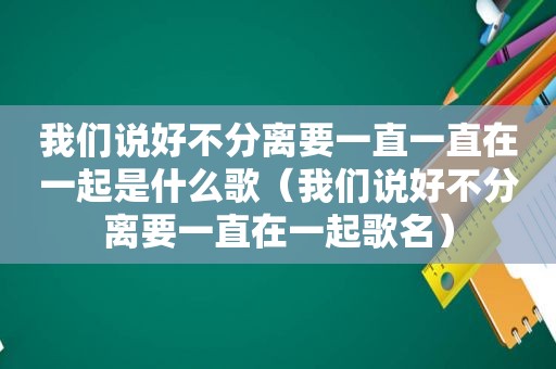 我们说好不分离要一直一直在一起是什么歌（我们说好不分离要一直在一起歌名）