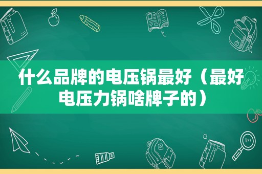 什么品牌的电压锅最好（最好电压力锅啥牌子的）