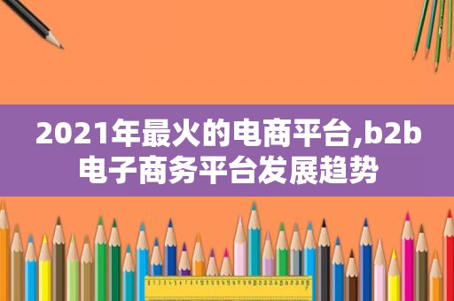 2021年最火的电商平台,b2b电子商务平台发展趋势