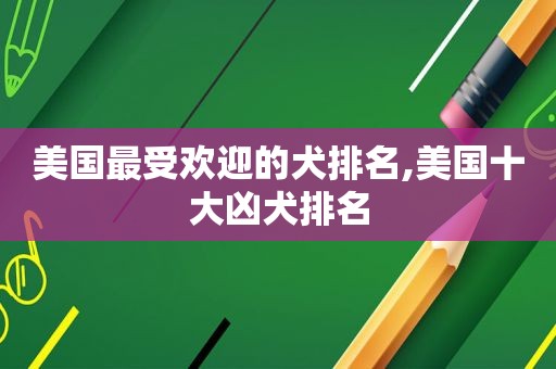 美国最受欢迎的犬排名,美国十大凶犬排名