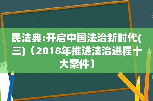 民法典:开启中国法治新时代(三)（2018年推进法治进程十大案件）