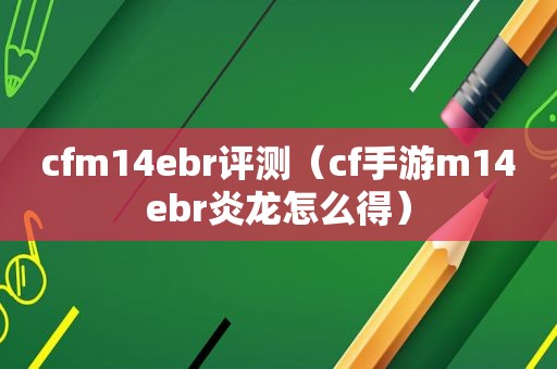 cfm14ebr评测（cf手游m14ebr炎龙怎么得）