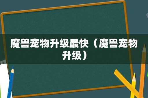 魔兽宠物升级最快（魔兽宠物升级）