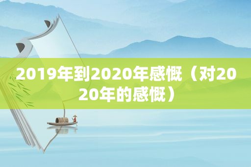 2019年到2020年感慨（对2020年的感慨）