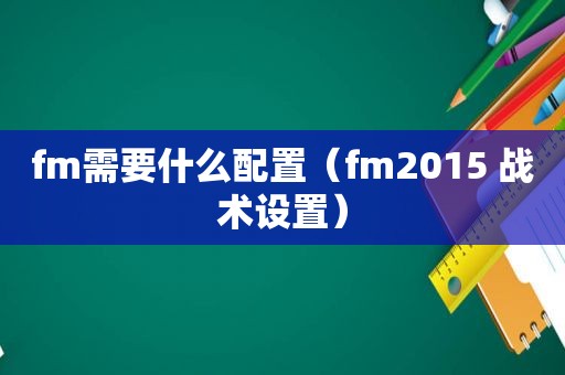 fm需要什么配置（fm2015 战术设置）