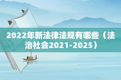 2022年新法律法规有哪些（法治社会2021-2025）