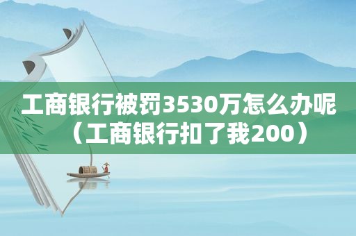 工商银行被罚3530万怎么办呢（工商银行扣了我200）