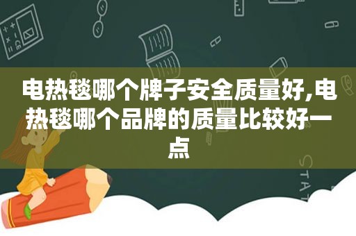 电热毯哪个牌子安全质量好,电热毯哪个品牌的质量比较好一点