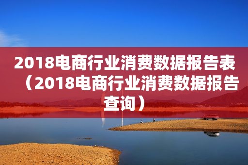 2018电商行业消费数据报告表（2018电商行业消费数据报告查询）