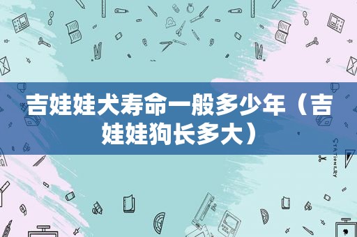 吉娃娃犬寿命一般多少年（吉娃娃狗长多大）