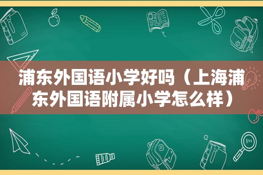 浦东外国语小学好吗（上海浦东外国语附属小学怎么样）