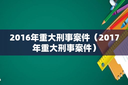 2016年重大刑事案件（2017年重大刑事案件）