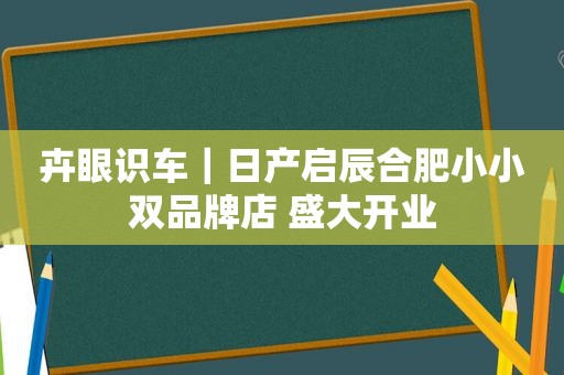 卉眼识车｜日产启辰合肥小小双品牌店 盛大开业