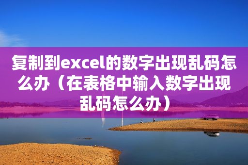 复制到excel的数字出现乱码怎么办（在表格中输入数字出现乱码怎么办）