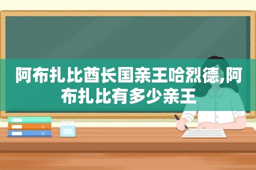 阿布扎比酋长国亲王哈烈德,阿布扎比有多少亲王