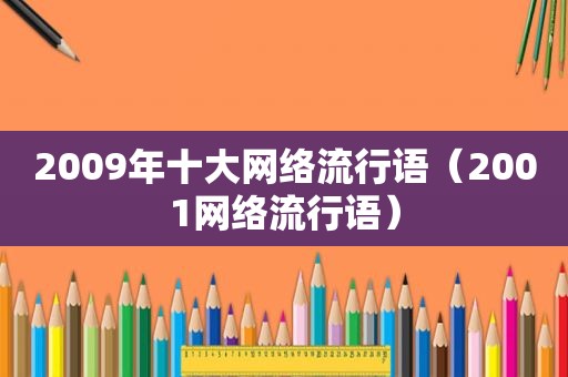 2009年十大网络流行语（2001网络流行语）