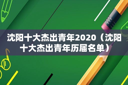 沈阳十大杰出青年2020（沈阳十大杰出青年历届名单）