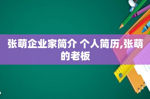 张萌企业家简介 个人简历,张萌的老板