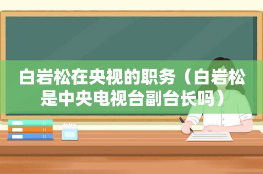 白岩松在央视的职务（白岩松是中央电视台副台长吗）