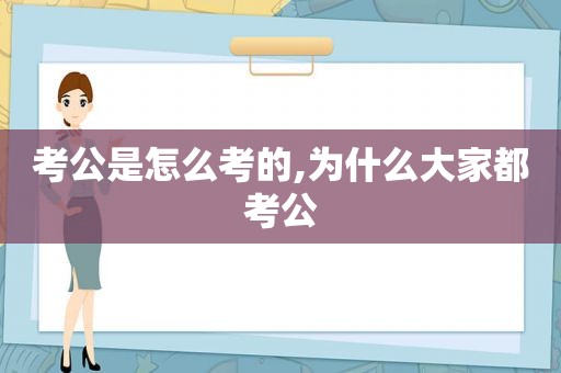 考公是怎么考的,为什么大家都考公