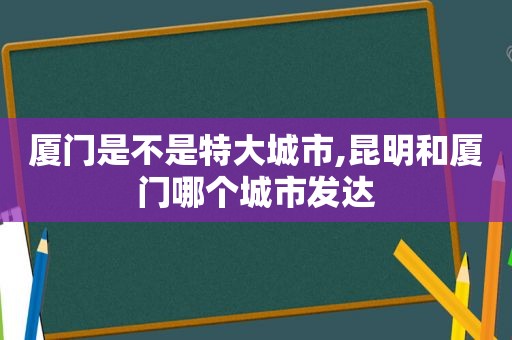 厦门是不是特大城市,昆明和厦门哪个城市发达