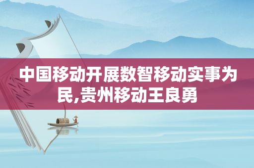 中国移动开展数智移动实事为民,贵州移动王良勇