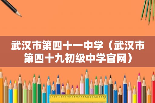 武汉市第四十一中学（武汉市第四十九初级中学官网）