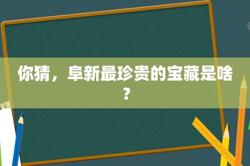 你猜，阜新最珍贵的宝藏是啥？