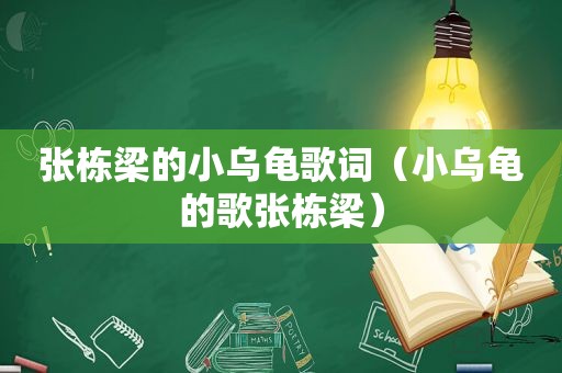 张栋梁的小乌龟歌词（小乌龟的歌张栋梁）