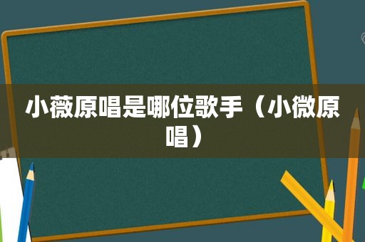 小薇原唱是哪位歌手（小微原唱）