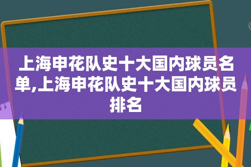 上海申花队史十大国内球员名单,上海申花队史十大国内球员排名