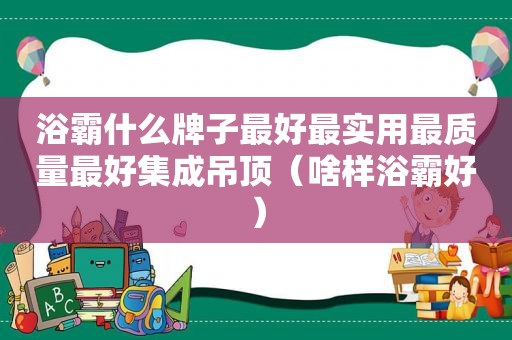 浴霸什么牌子最好最实用最质量最好集成吊顶（啥样浴霸好）