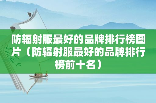 防辐射服最好的品牌排行榜图片（防辐射服最好的品牌排行榜前十名）