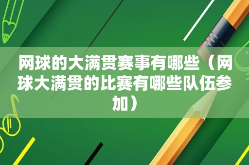 网球的大满贯赛事有哪些（网球大满贯的比赛有哪些队伍参加）