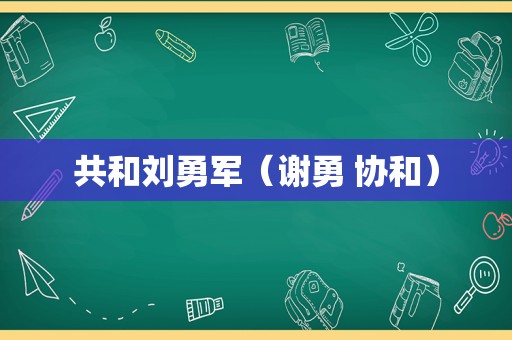 共和刘勇军（谢勇 协和）