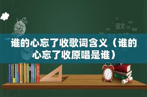 谁的心忘了收歌词含义（谁的心忘了收原唱是谁）