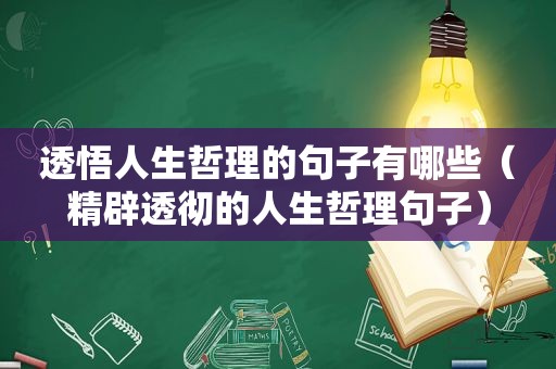 透悟人生哲理的句子有哪些（精辟透彻的人生哲理句子）