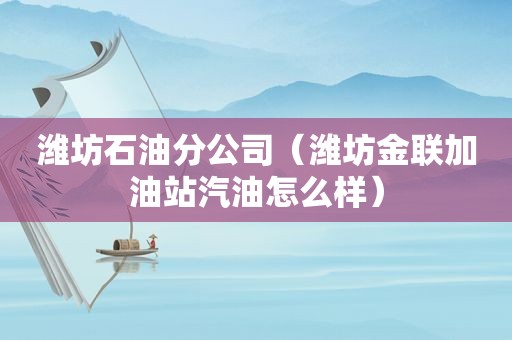 潍坊石油分公司（潍坊金联加油站汽油怎么样）