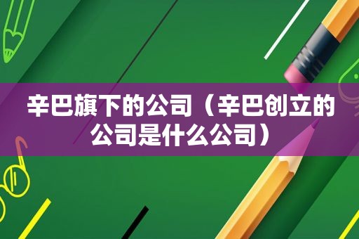 辛巴旗下的公司（辛巴创立的公司是什么公司）