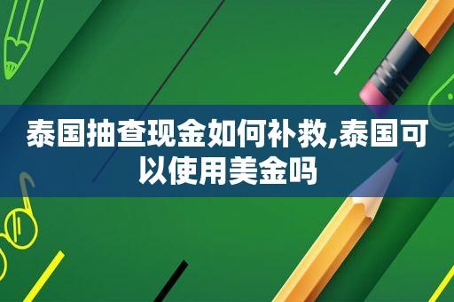 泰国抽查现金如何补救,泰国可以使用美金吗  第1张